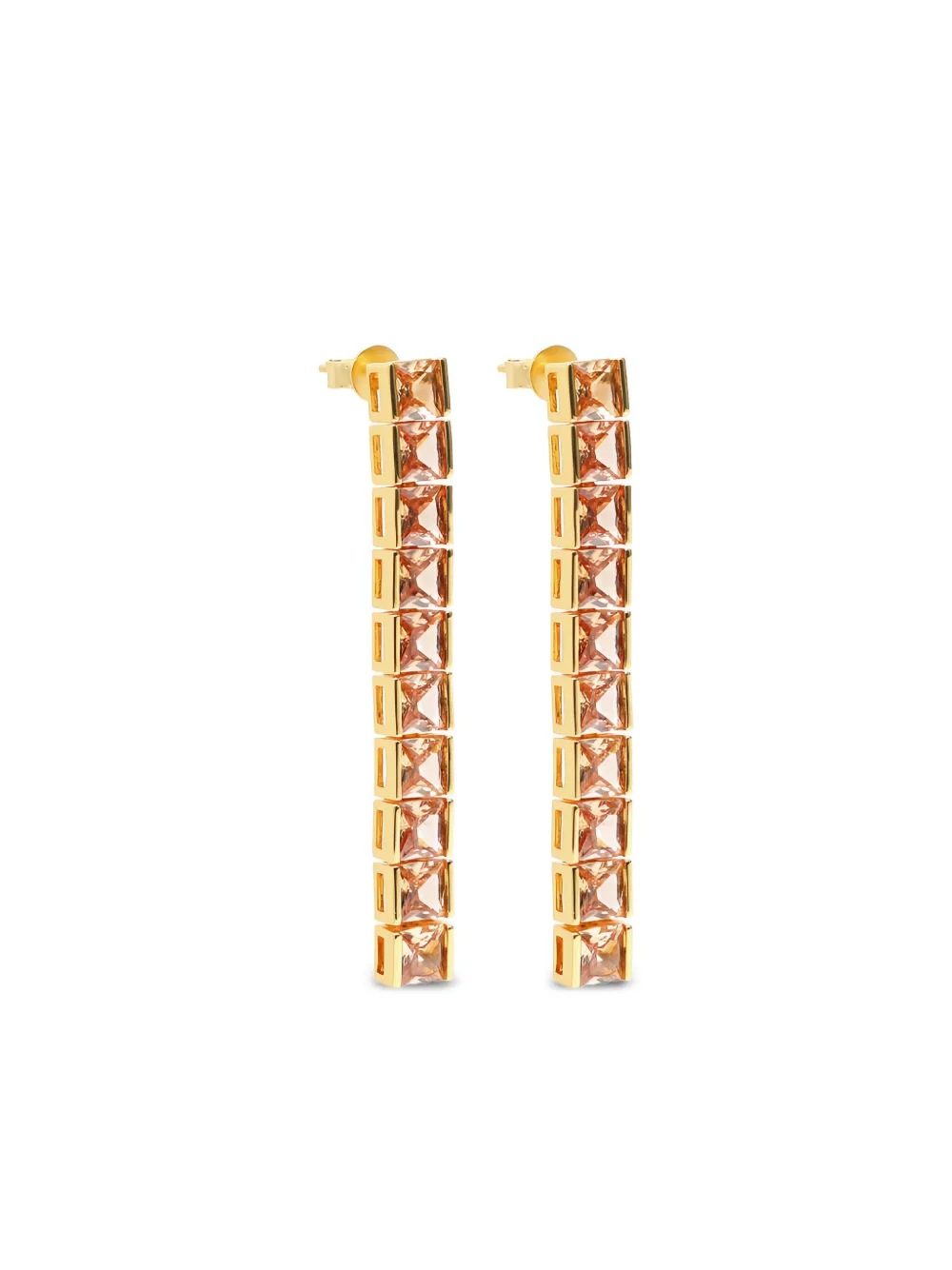 Izabel Display Tennis square-stone earrings | Gold | Image 1