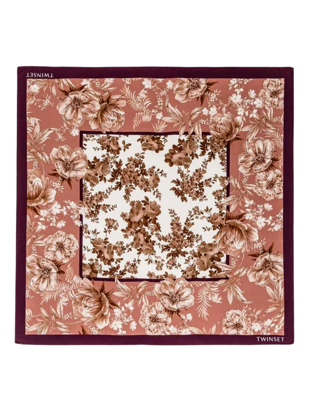 TWINSET floral-print scarf | Brown | Image 1