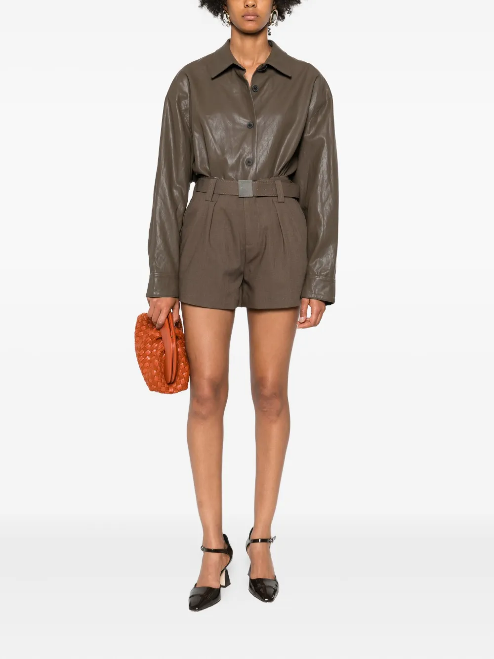 Eleh button-down leather shirt jacket | Leather Jackets | Image 2