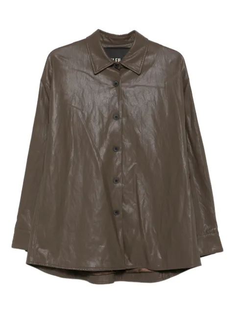 Eleh button-down leather shirt jacket