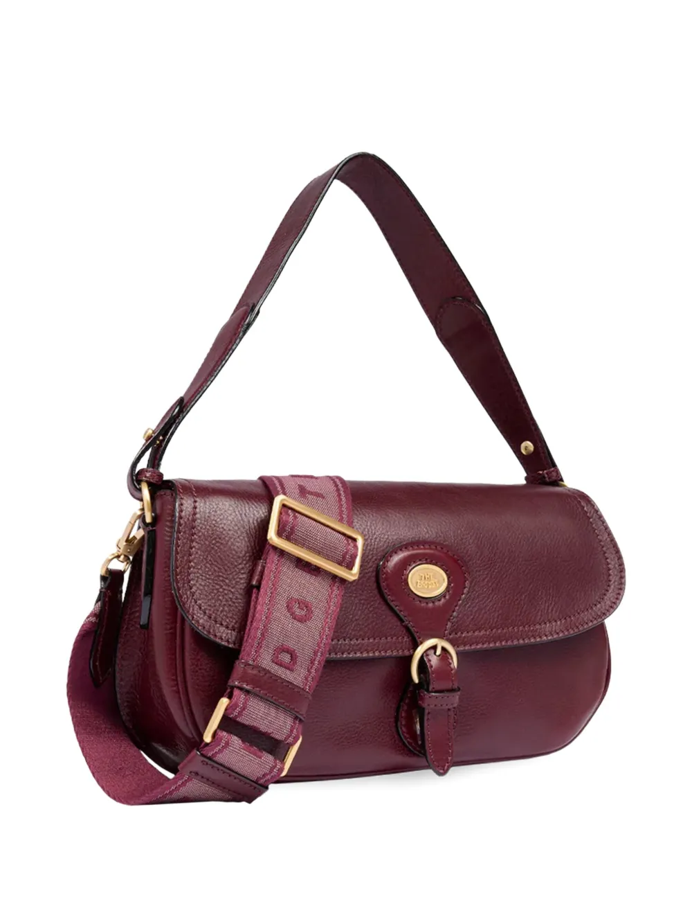 The Bridge Buckle-fastening Leather Shoulder Bag In Red