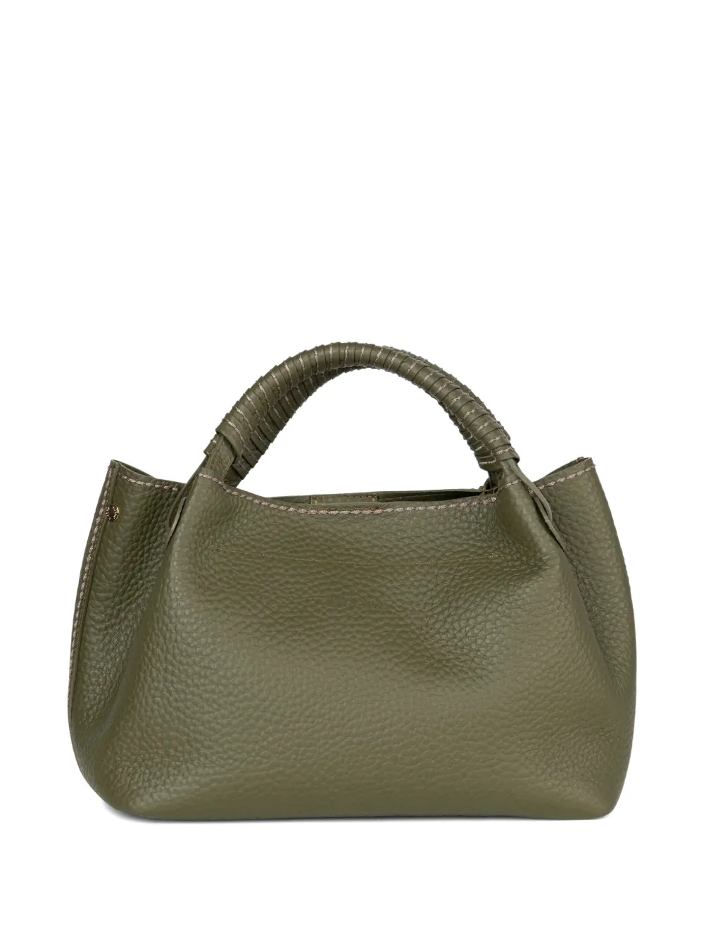 VISONA` medium Mia braided-handle tote bag - Groen