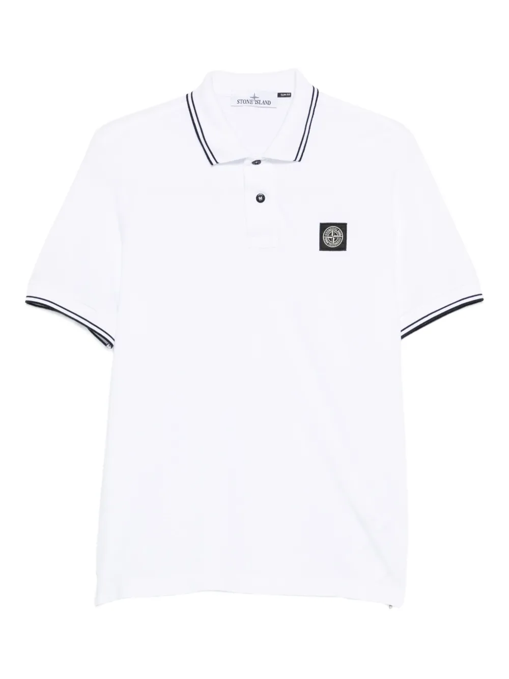 Stone Island tipped-collar polo shirt | White | Image 1