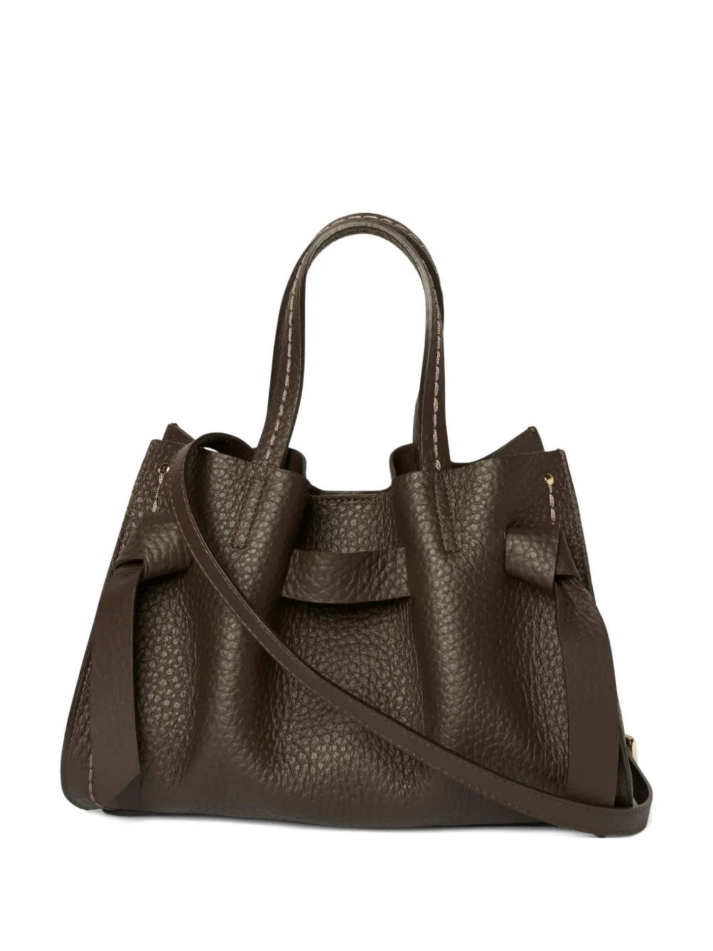 VISONA` Vittoria knotted tote bag | Brown | Image 1