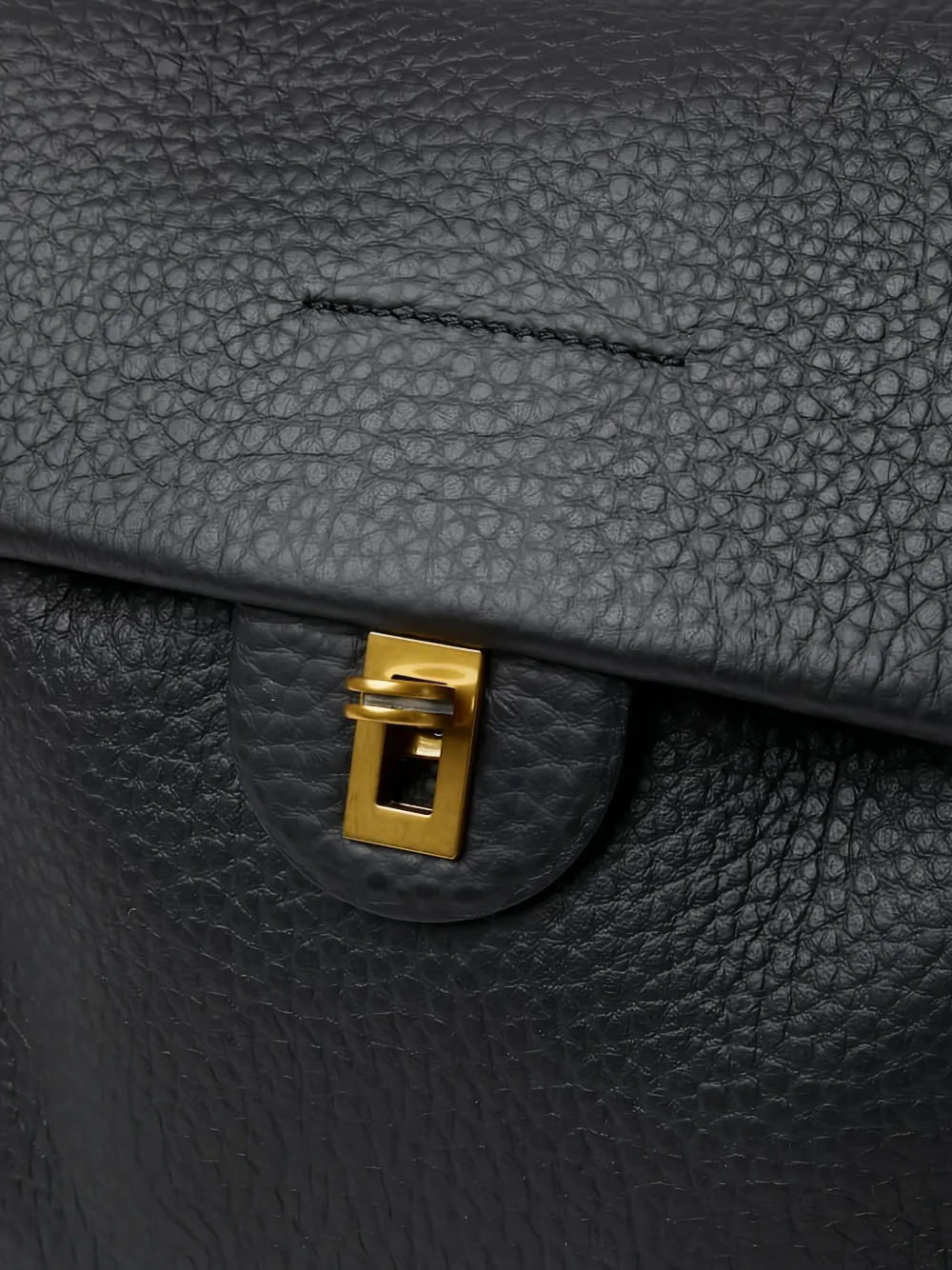 Visonà Textured-leather Flap Tote Bag In Black