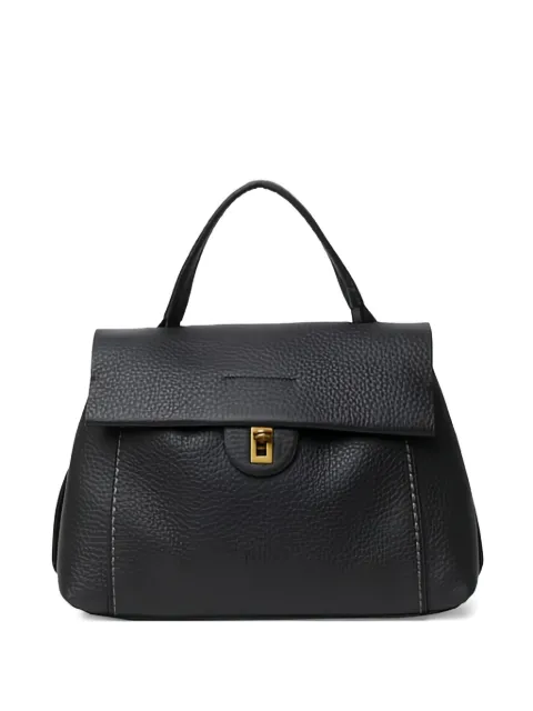 VISONA` textured-leather flap tote bag