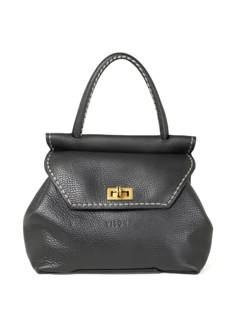 VISONA` twist-lock leather handbag