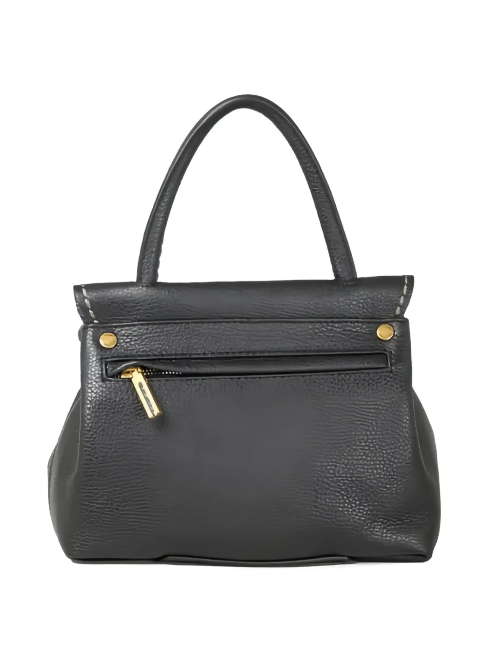 VISONA` twist-lock leather handbag - Zwart