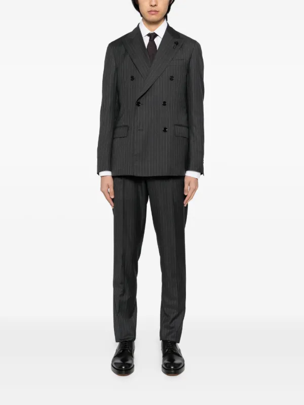Lardini ピンストライプ ダブルスーツ | グレー | FARFETCH JP