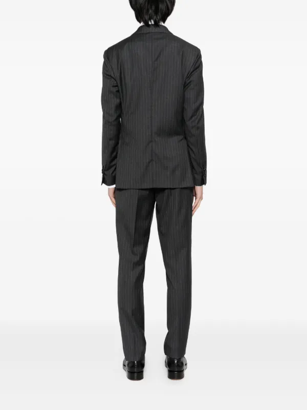 LARDINI ダブルブレストスーツ グレー ピンストライプ LARDINI ダブルブレストスーツ グレー ピンストライプ Lardini