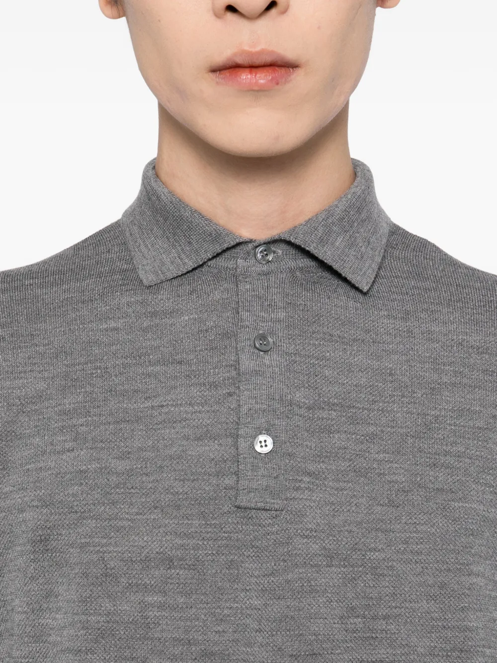 Lardini Wool Polo Shirt In Gray