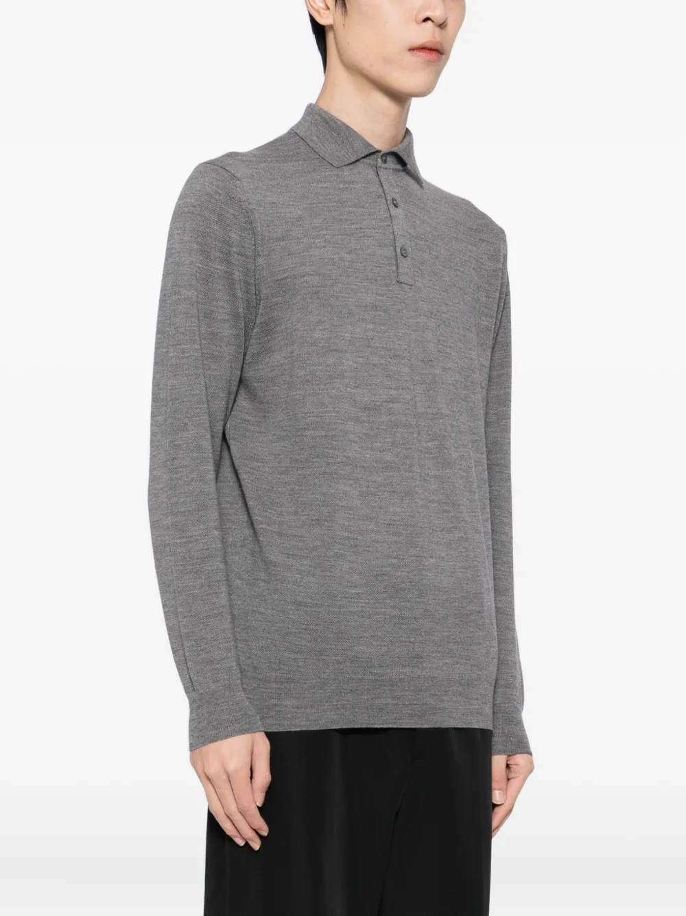 Lardini Wool Polo Shirt In Gray
