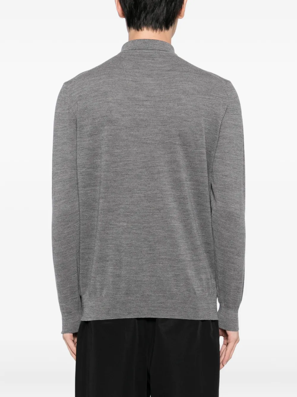 Lardini Wool Polo Shirt In Gray