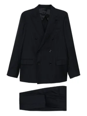 Lardini ピンストライプ ダブルスーツ | ブルー | FARFETCH JP