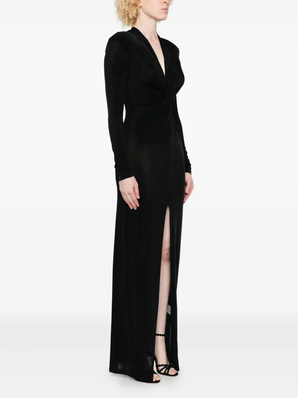 Eleh Twist-front Maxi Dress In Black