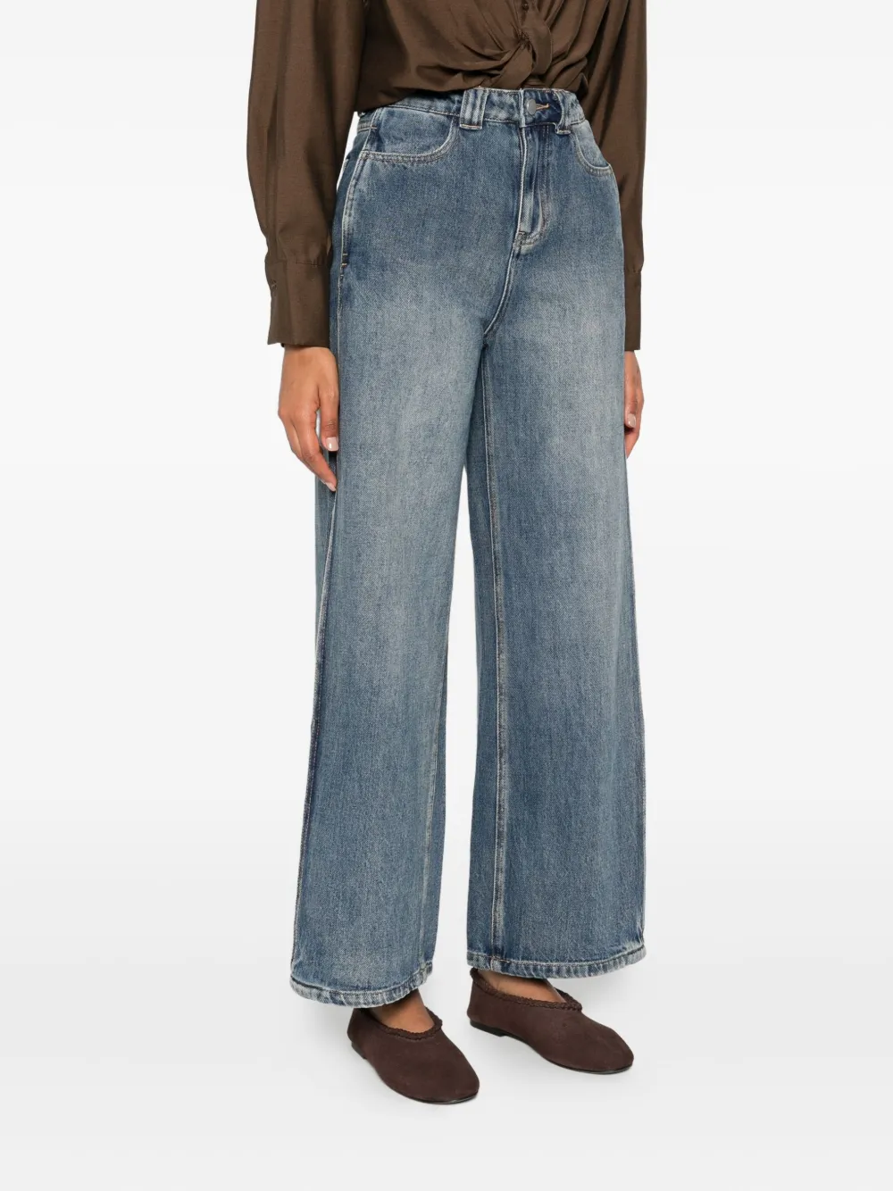 Eleh Wide-leg Jeans In Blue