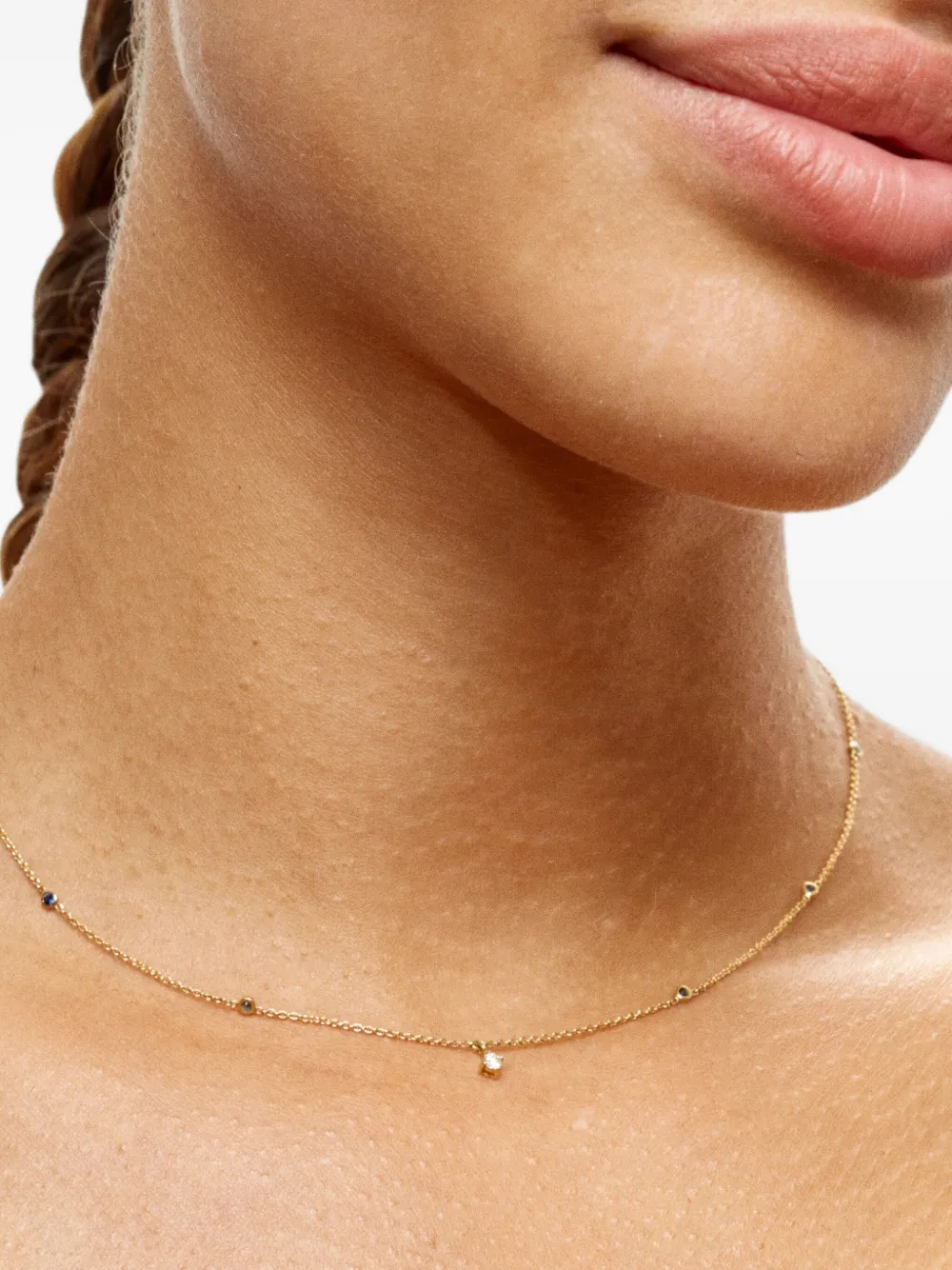 We by WHITEbIRD 18K yellow gold Holly sapphire and diamond necklace | Image 2