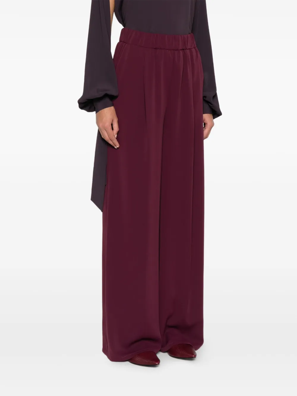 Patrizia Pepe Broek met elastische taille Paars