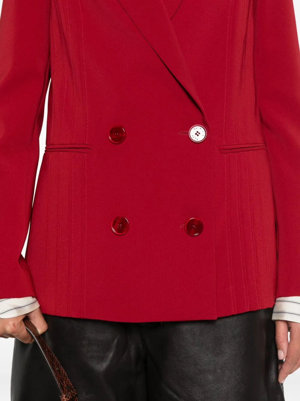 Patrizia Pepe Double-breasted Panelled Blazer In Red