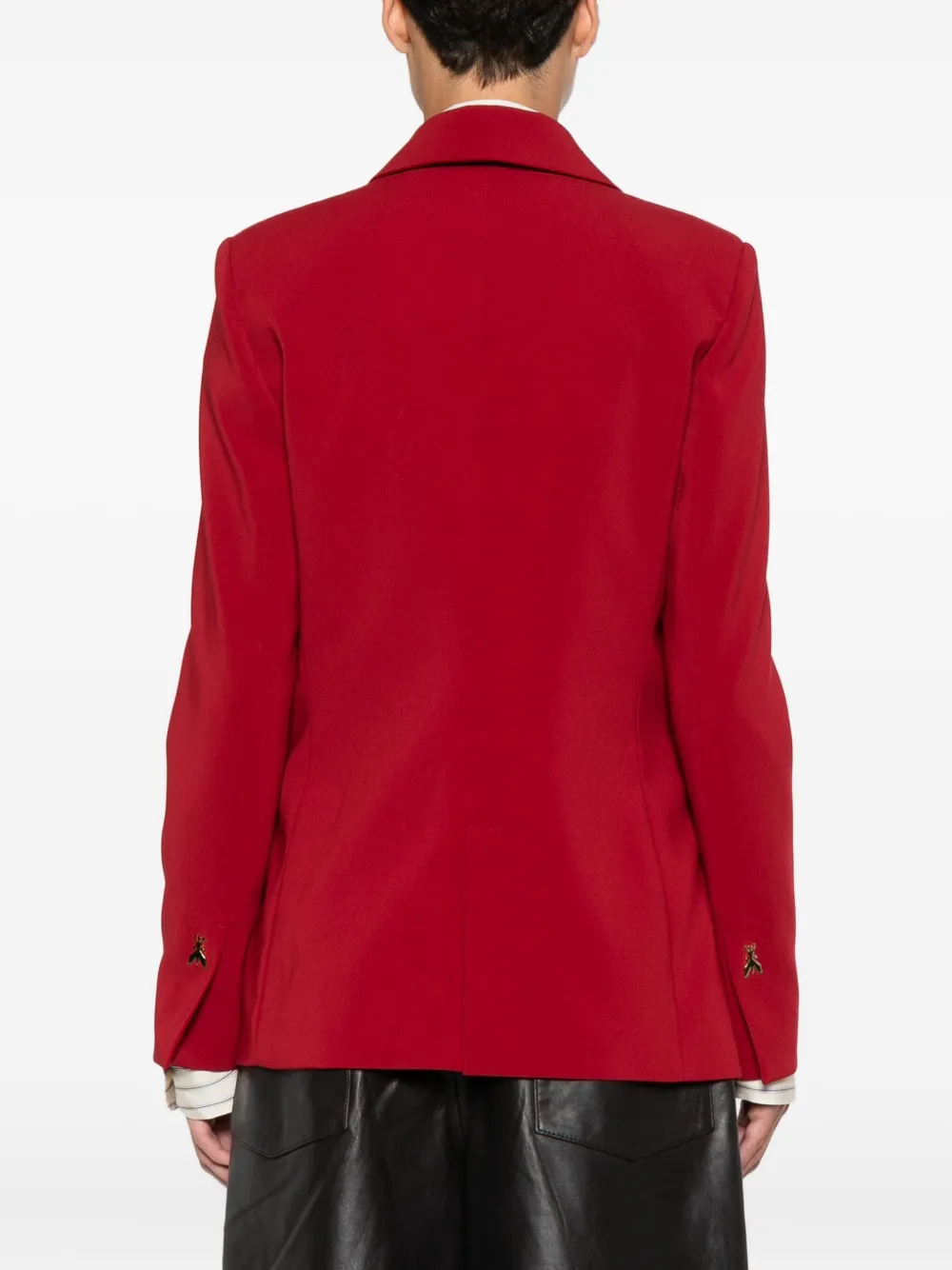 Patrizia Pepe Double-breasted Panelled Blazer In Red