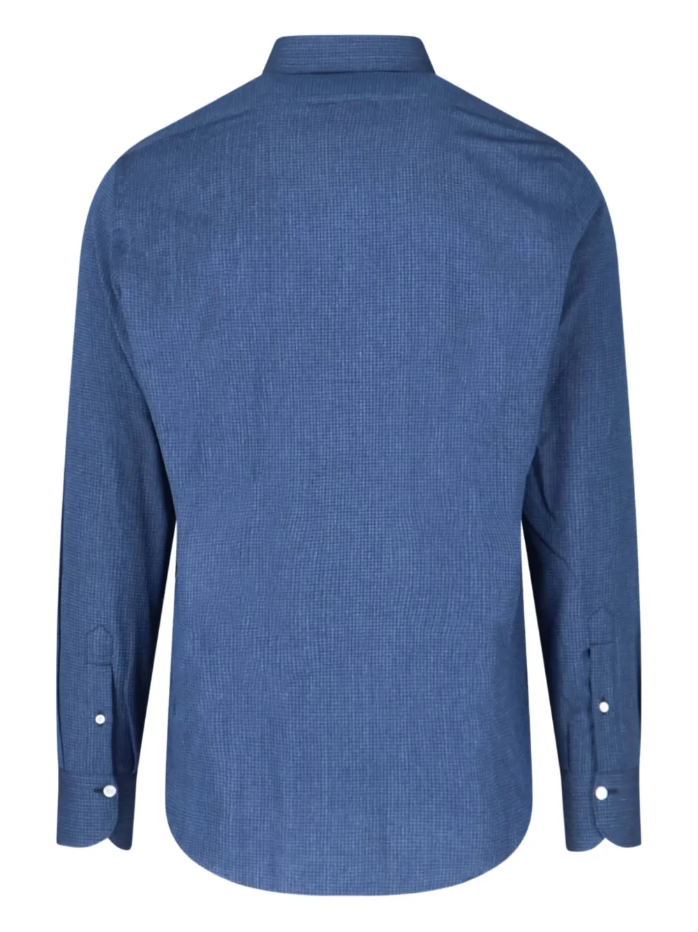 Finamore 1925 Napoli micro-check long-sleeve shirt - Blauw