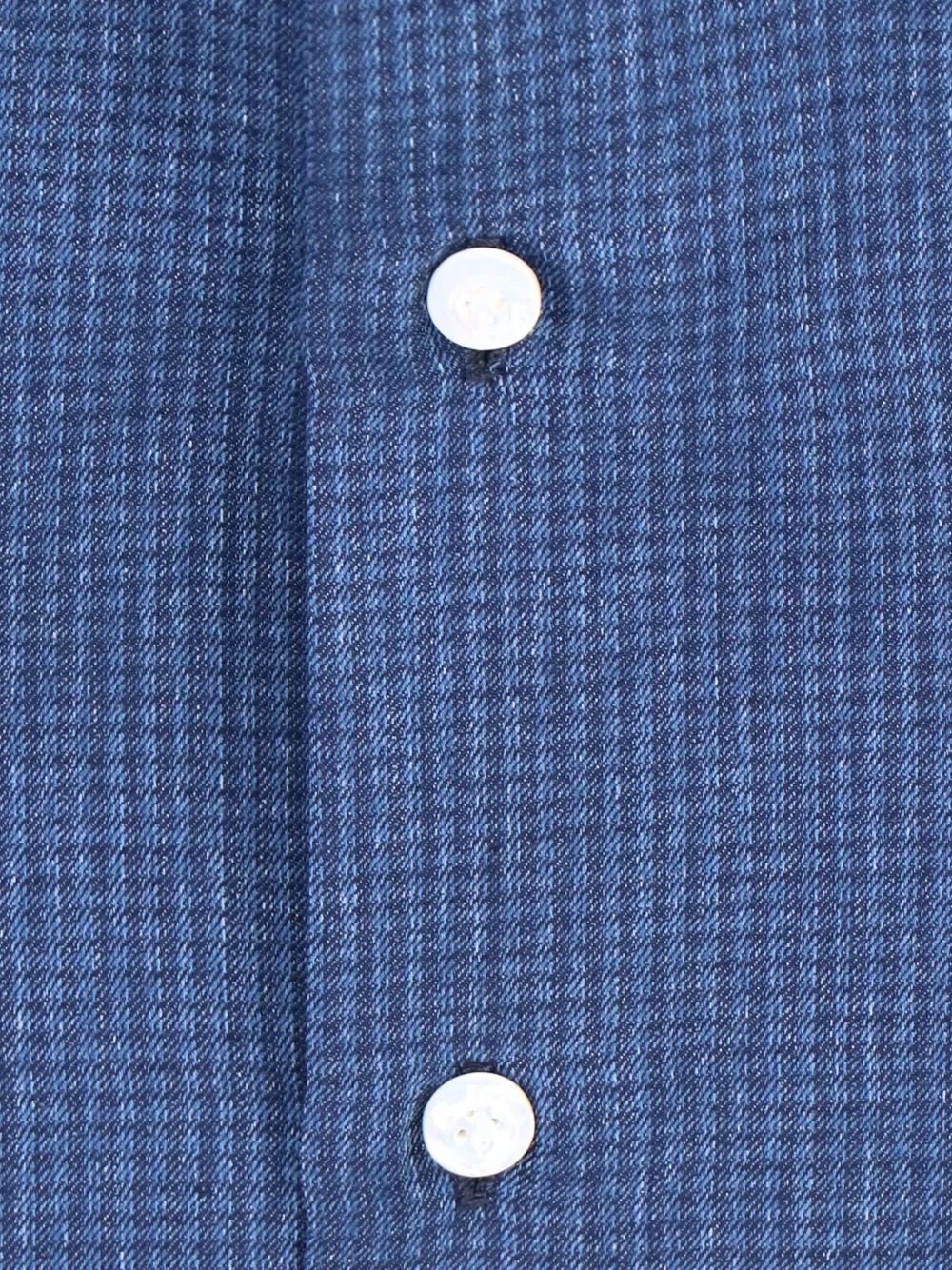 Finamore 1925 Napoli Micro-check Long-sleeve Shirt In Blue