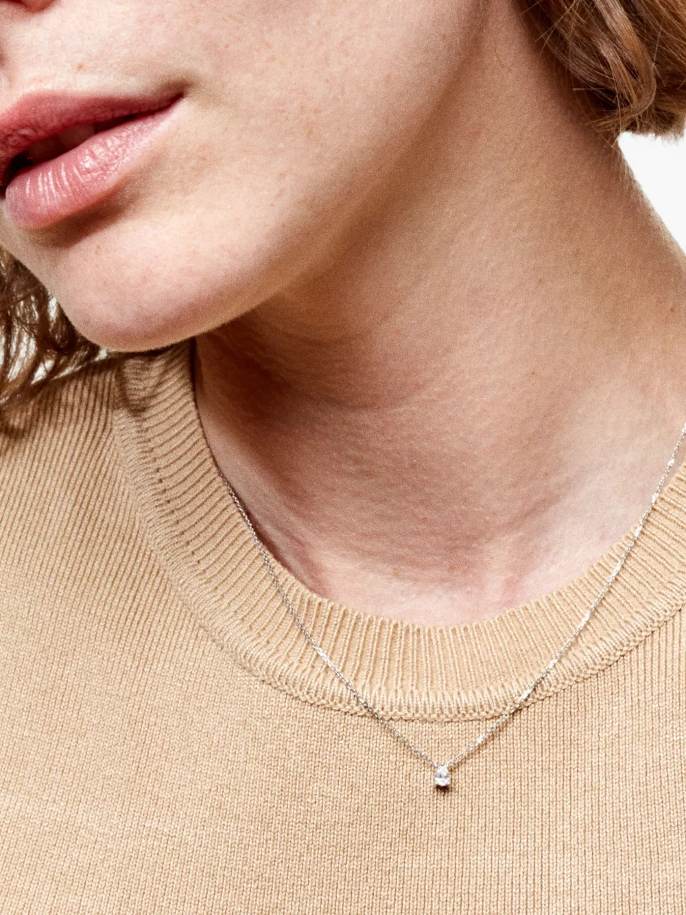 We By Whitebird 18k White Gold Fancy Diamond Necklace In White