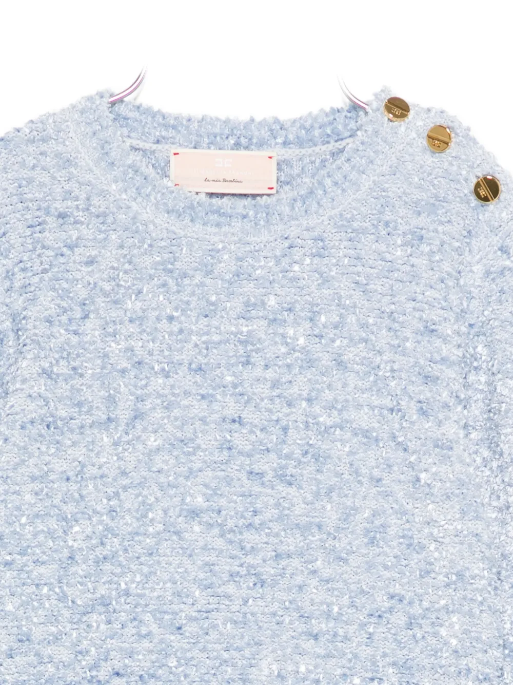 Elisabetta Franchi La Mia Bambina Knitted Dress In Blue