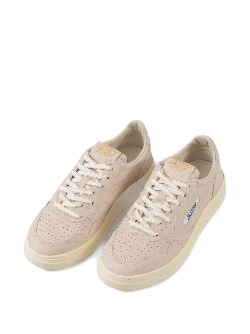Autry Medalist Low Sneakers In Wood Ash Leather In Neutral