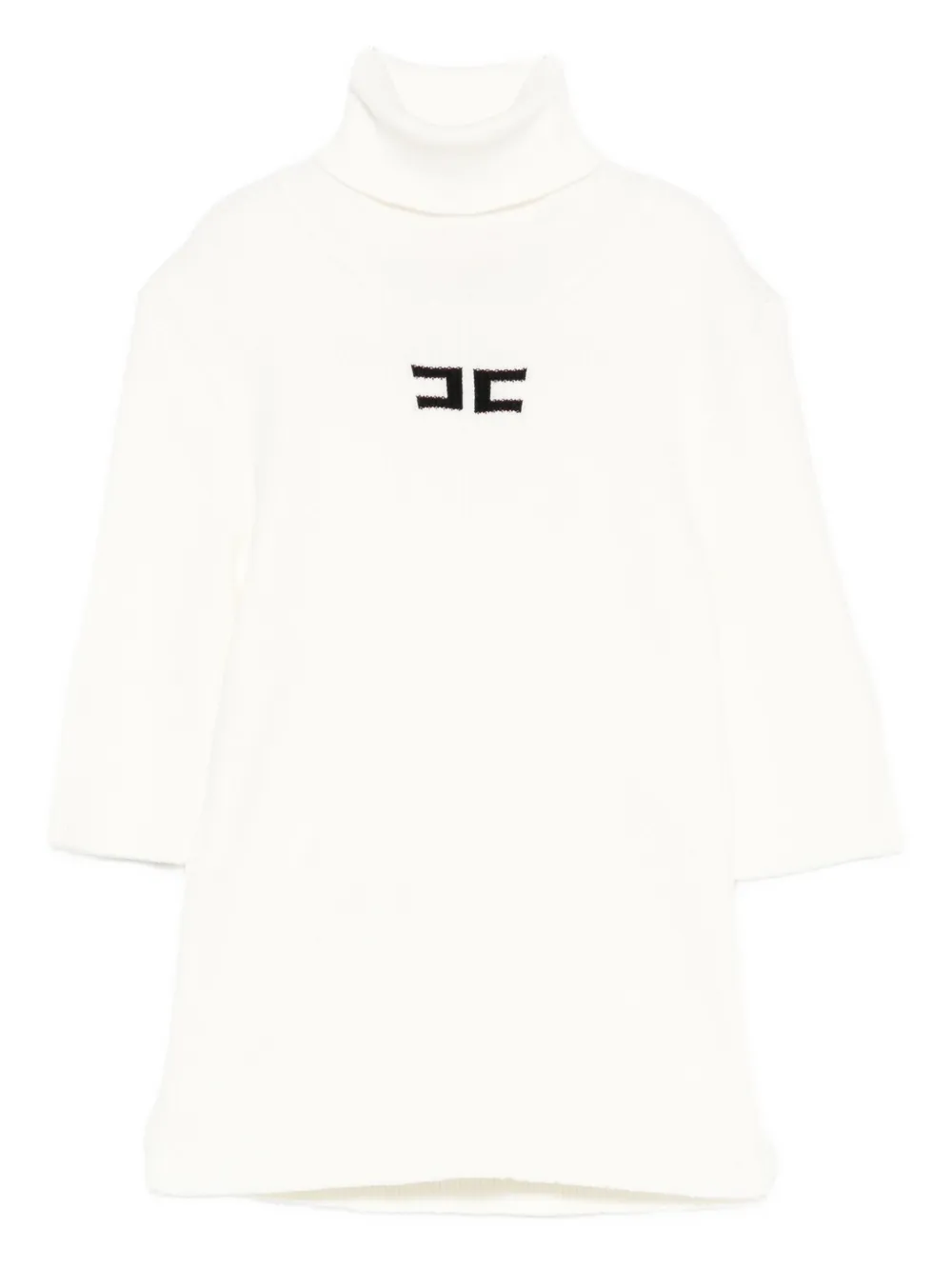 Elisabetta Franchi La Mia Bambina embroidered-logo turtleneck top | White | Image 1