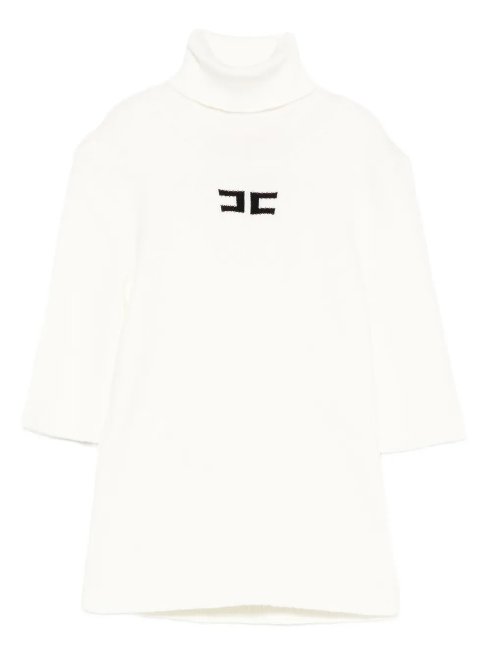Elisabetta Franchi La Mia Bambina embroidered-logo turtleneck top - Bianco