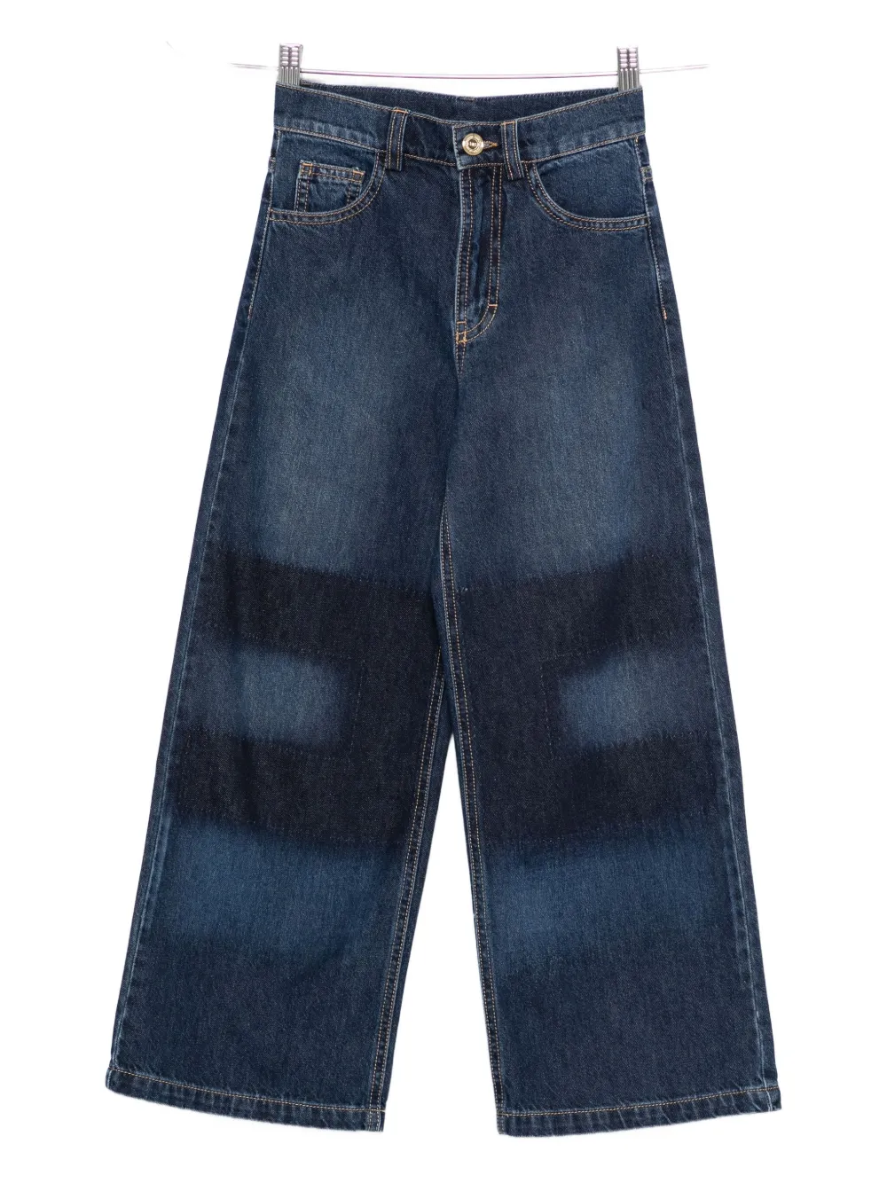 Elisabetta Franchi La Mia Bambina logo-print jeans - Blu