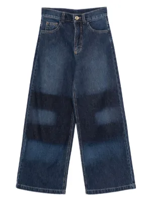 Fendi Kids FF logo-embroidered Jeans | Blue | FARFETCH ID