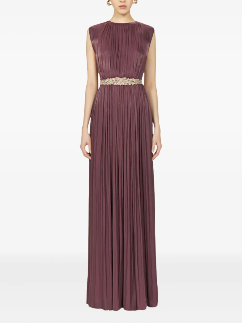 Costarellos pleated embellished dress - Paars
