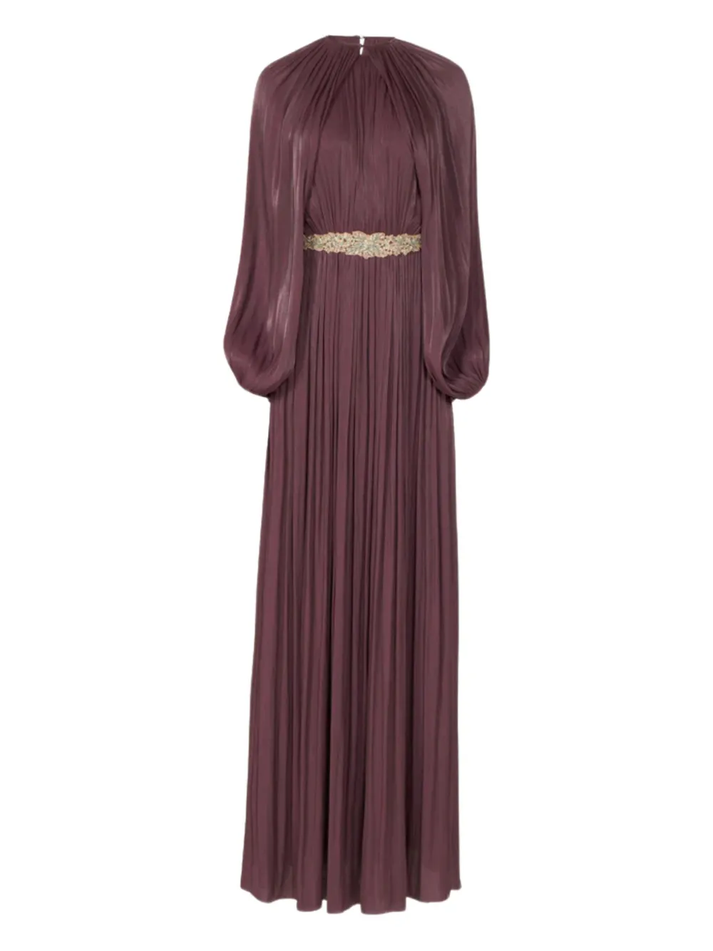 Costarellos pleated embellished dress - パープル Costarellos pleated embellished dress - パープル