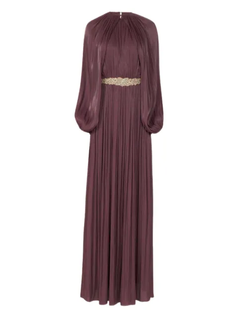 Costarellos pleated embellished dress
