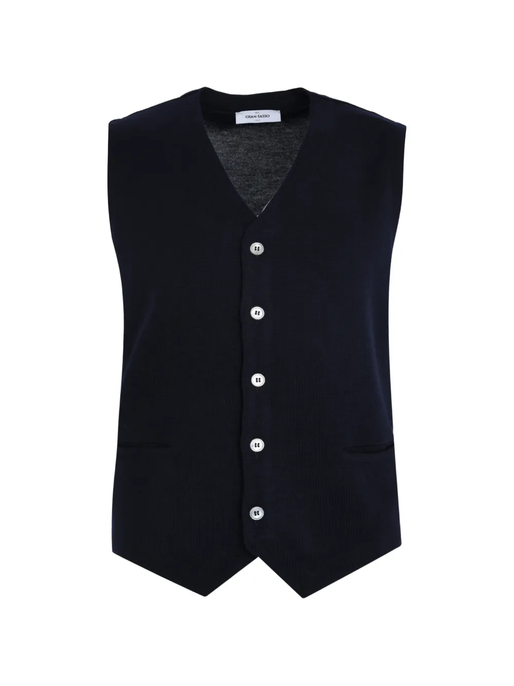 Gran Sasso V-neck button vest - Blau