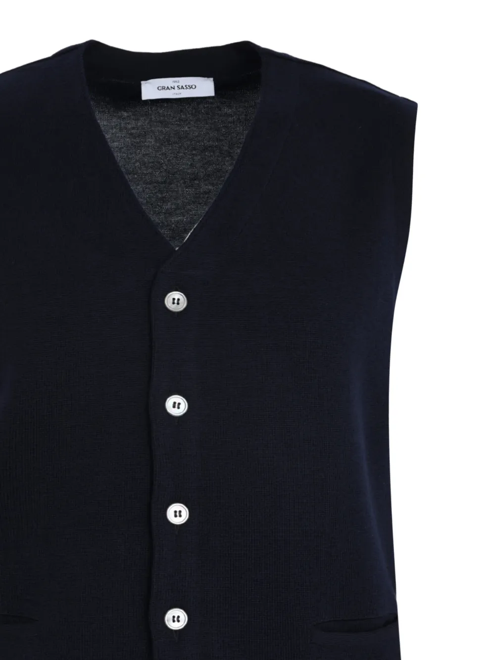 Gran Sasso Top met V-hals en knoop Blauw