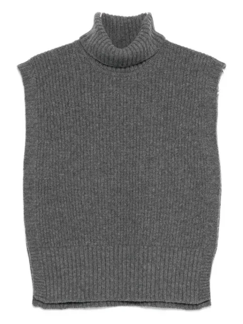 DAVANTINO turtleneck sleeveless wool sweater