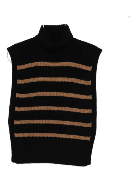 DAVANTINO turtleneck striped sleeveless sweater