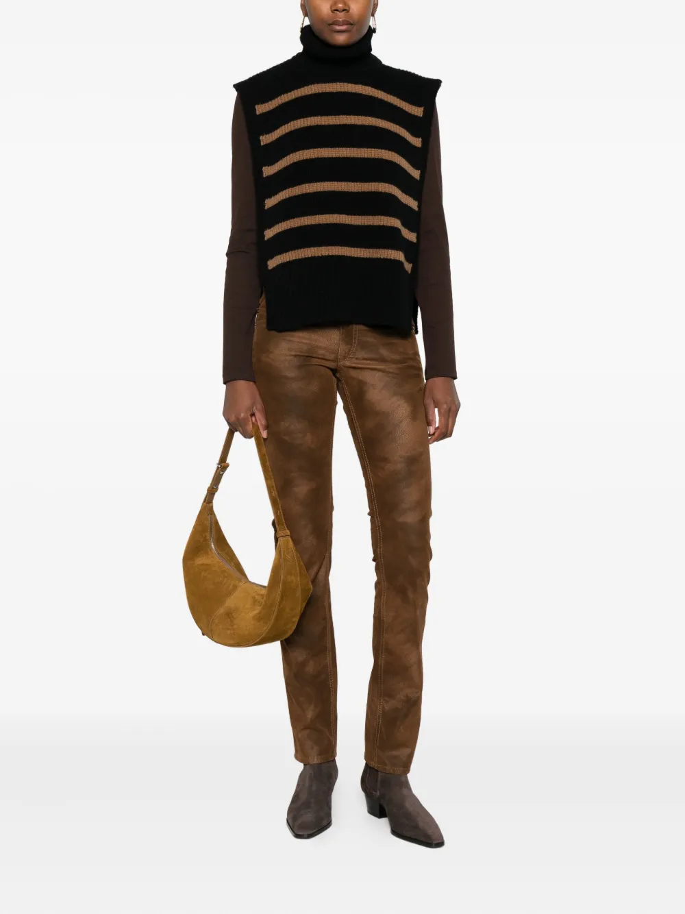 DAVANTINO turtleneck striped sleeveless sweater | Vests & Tank Tops | Image 2