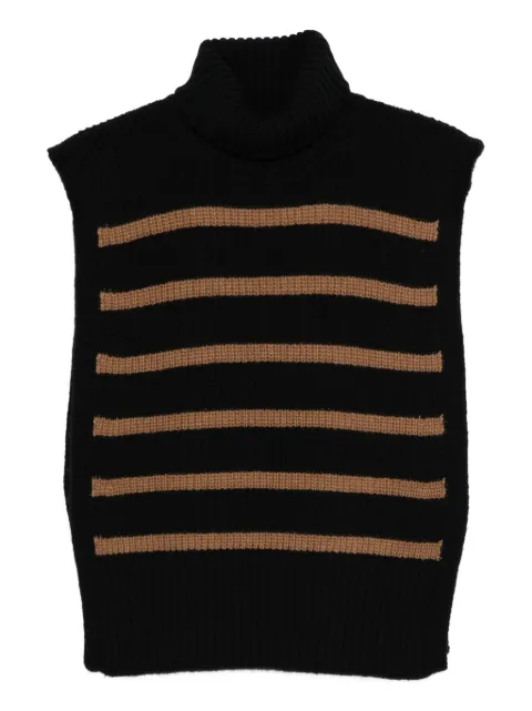DAVANTINO turtleneck striped sleeveless sweater