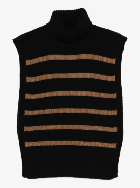 DAVANTINO turtleneck striped sleeveless sweater