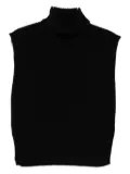 DAVANTINO turtleneck sleeveless wool sweater - Black