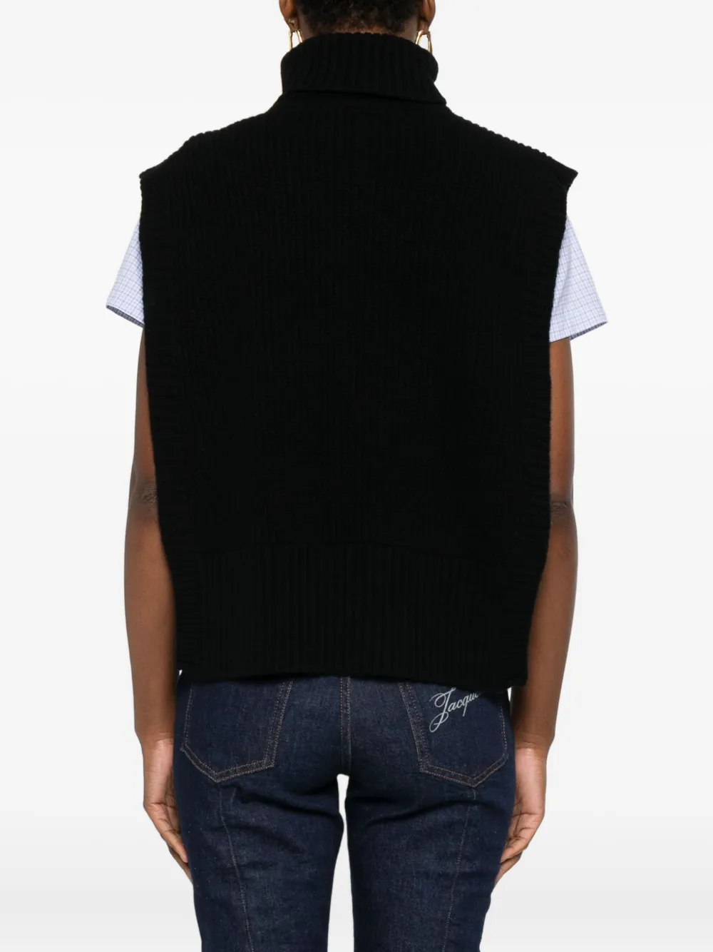 DAVANTINO Mouwloze wollen coltrui Zwart