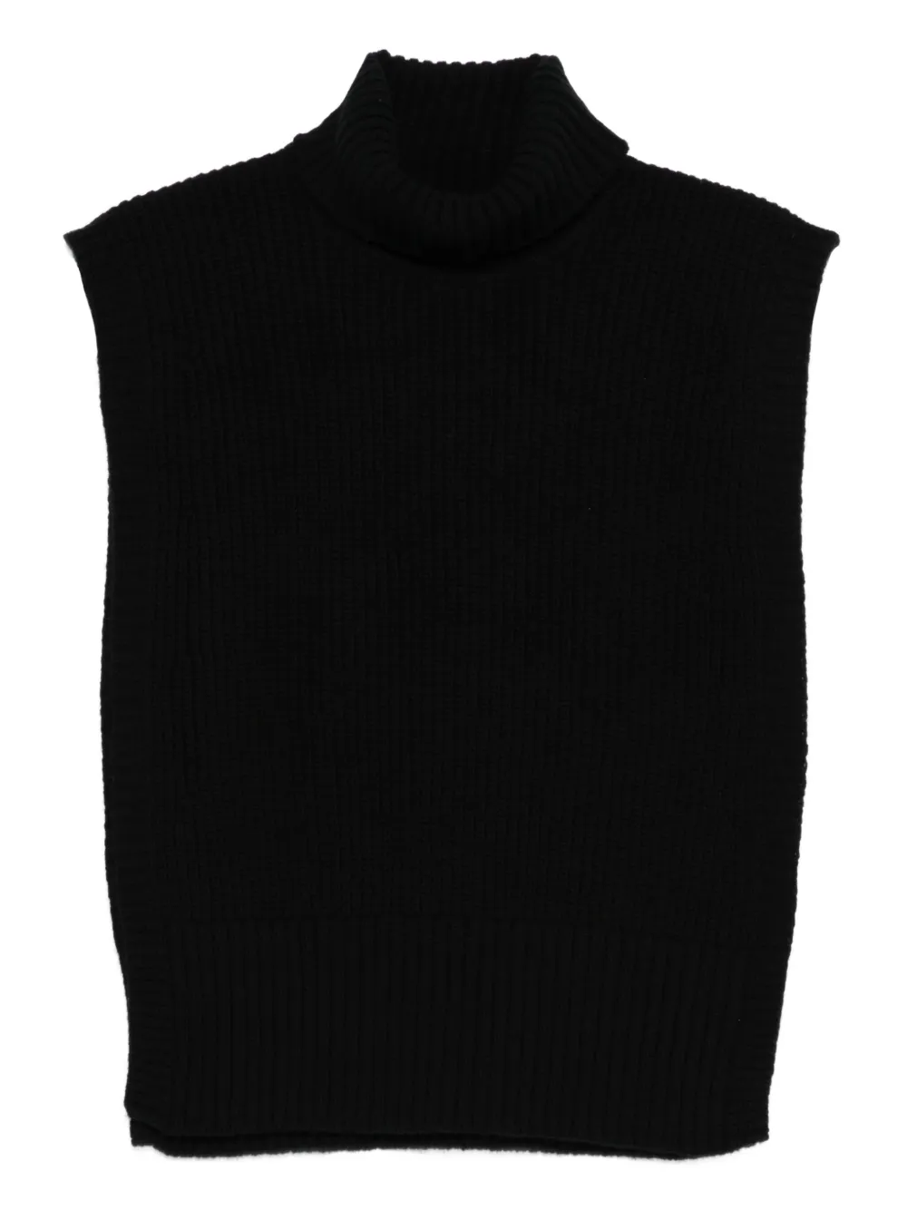 DAVANTINO turtleneck sleeveless wool sweater | Black | Image 1