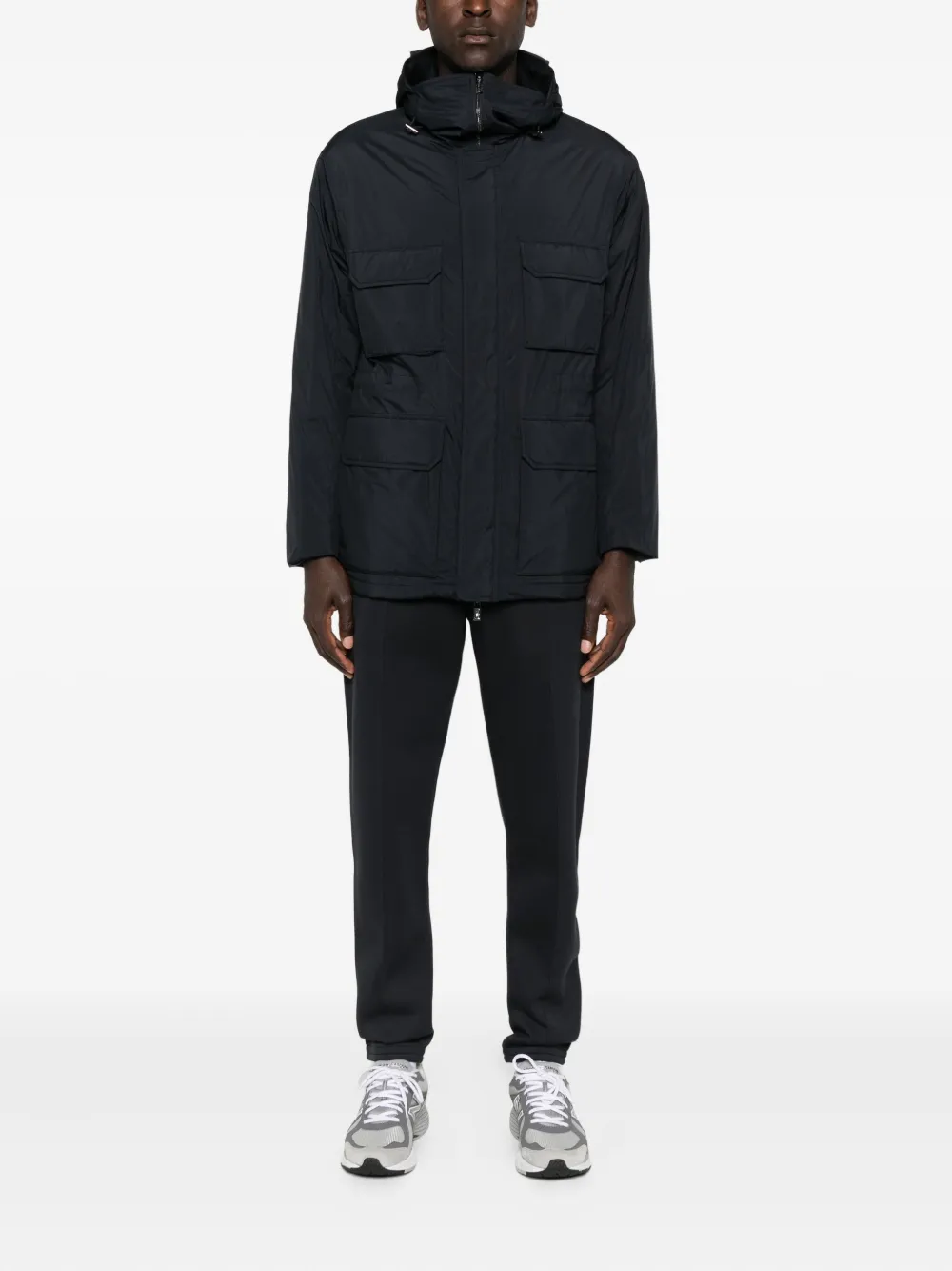 Emporio Armani Regenjas met meerdere zakken - Blauw