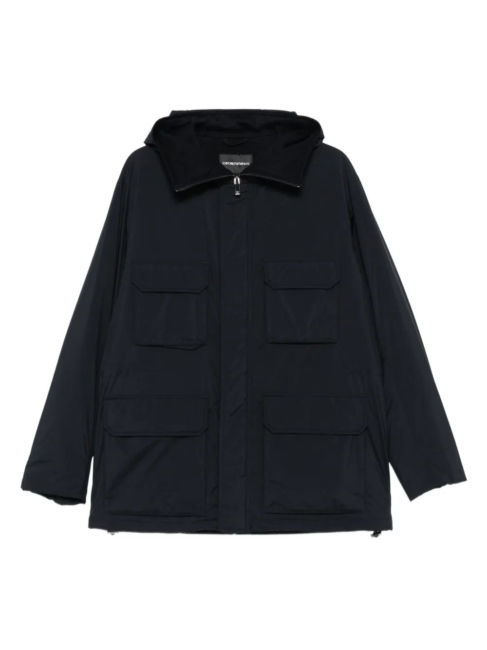 Emporio Armani hooded multi-pocket coat | Blue | Image 1