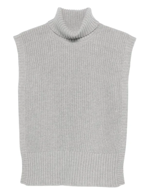 DAVANTINO Turtleneck Sleeveless Sweater Grey FARFETCH IN