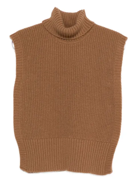 DAVANTINO turtleneck sleeveless wool sweater